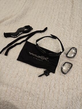 Wiley X Black Tactical Sunglasses with Spare Clear Lenses